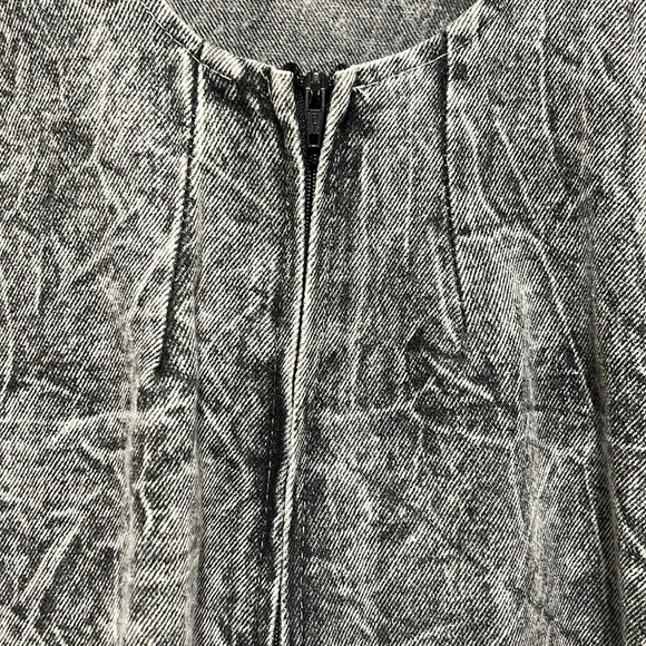 Rampage Dresses 7 Grey Marbled Denim Cap Sleeve Open Back Shoulder Pads Vtg - Picture 7 of 10